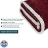 PAVILIA Maroon Red Couch Blanket Throw Reversible Sherpa Chevron, Soft Cozy Jacquard Weave Textured Blanket Sofa Bed, Thick Warm Large Fleece Car Blanket, Plush Home Decor Gift, 50x60 Burgundy Wine