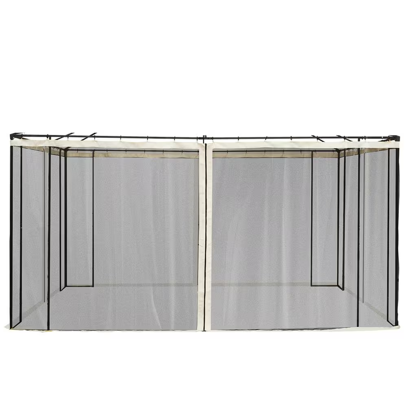 Outsunny Gazebo Replacement Netting 10x13 Screen Mesh Curtain 4 Panel Set