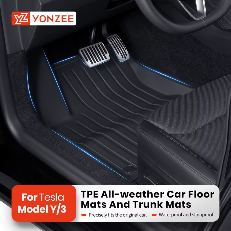 For Tesla Model 3 2021-2023 Model 3 Highland 2024 TPE Floor Mats Waterproof Lugg