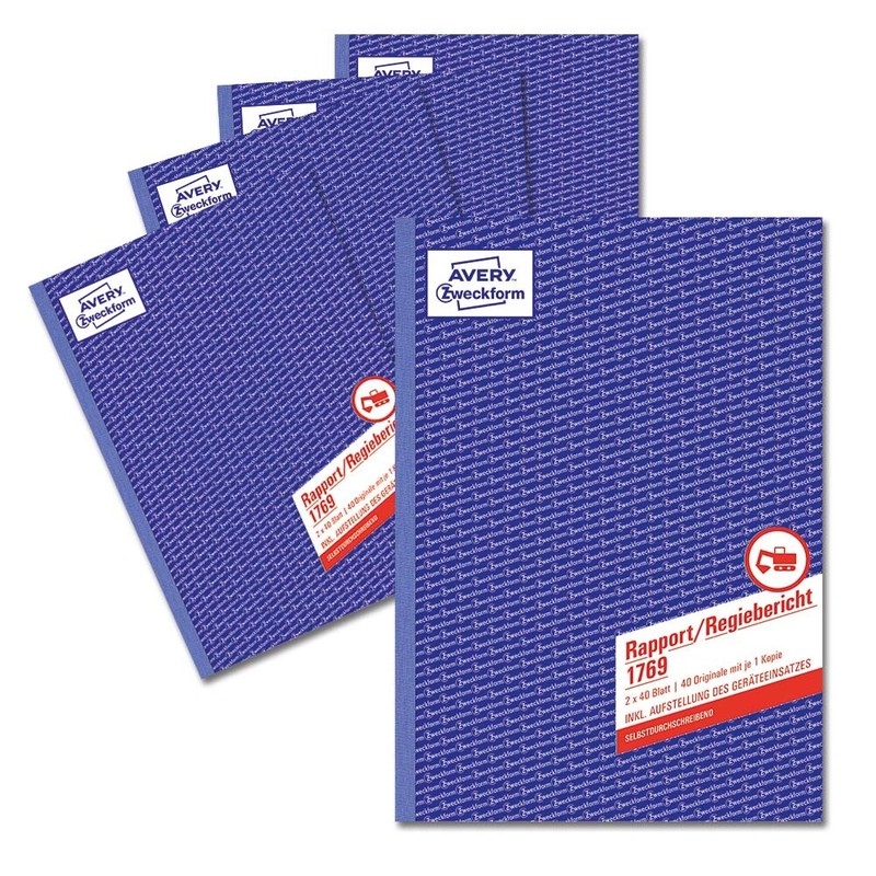 Avery Zweckform 1769-5 Rapport/Regieberich Bau & Handwerk A4, 2x40blatt 5er Pack
