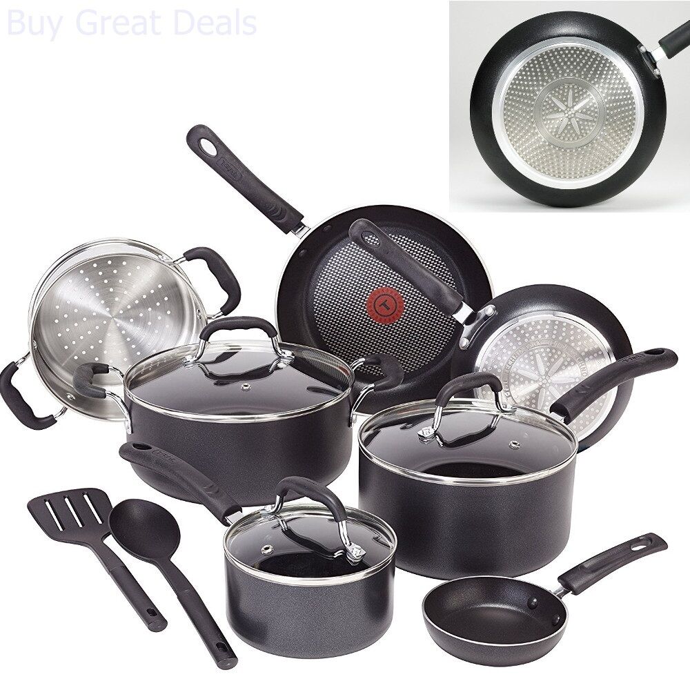 Induction Cookware Set Pots And Pans Nonstick T-Fal Professional 12 Piece Black 32406058590 | eBay