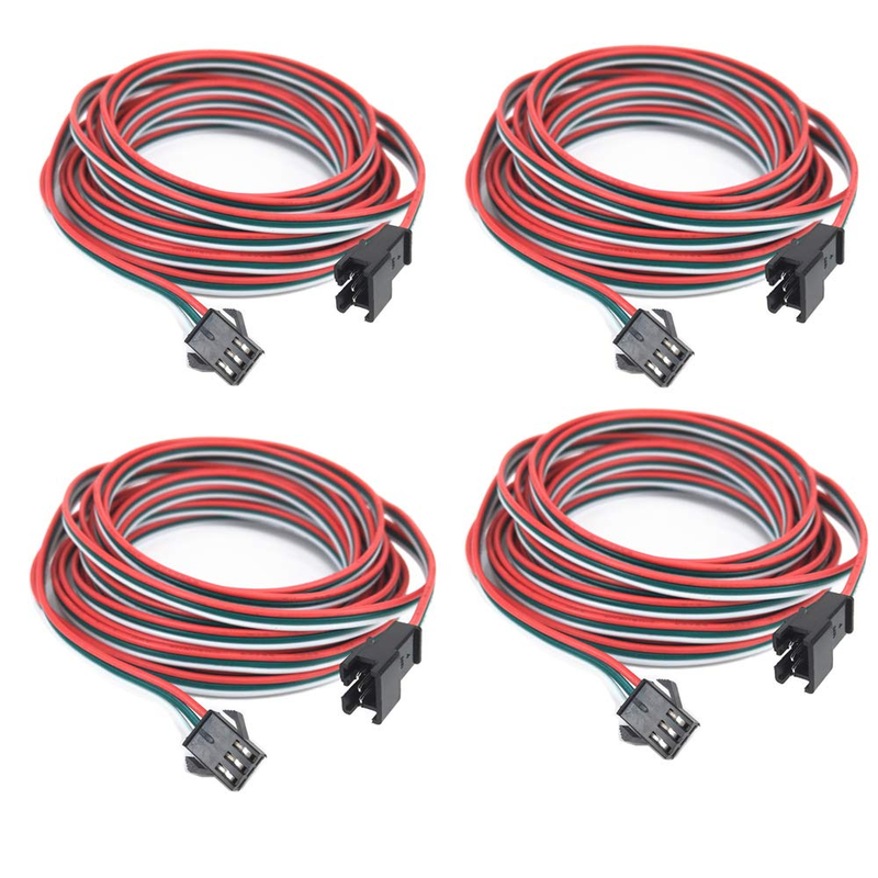 4 Pcs/Pack 2M 6.56Ft 3 Pin JST SM Male Female Plug LED Connector Cable for WS281