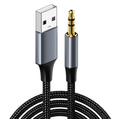USB A to 3.5 Jack Adapter Wire Male to Male USB to 3.5mm Aux Line Audio Cable