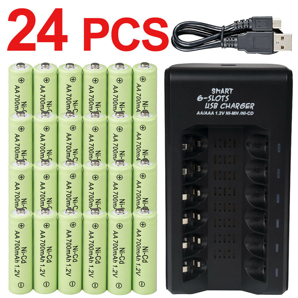 700mAh AA Rechargeable Battery NiCd 1.2V for Garden Solar Light LED Torch Lot US
