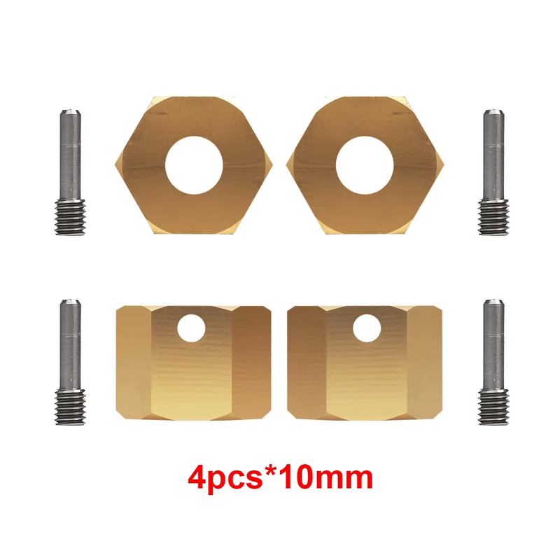 INJORA Brass 12mm Extended Wheel Hex Adapters for Axial SCX10 III Crawler