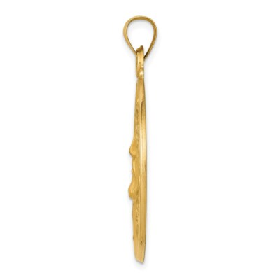 Pre-owned Superdealsforeverything Real 14kt Polished And Satin Face Of Jesus Medal Hollow Pendant In Yellow