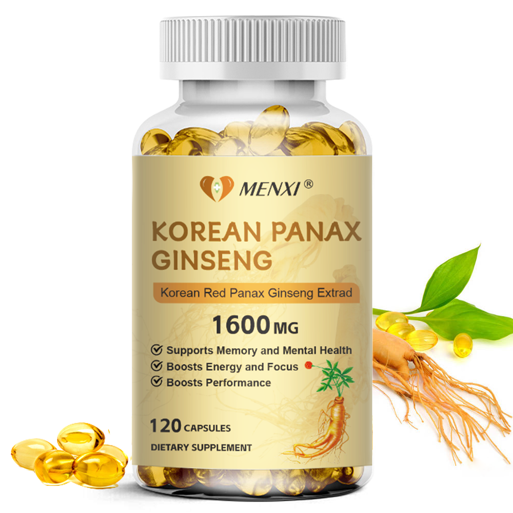 Korean Red Panax Ginseng 1600mg - 120 Capsules - High Strength NON-GMO