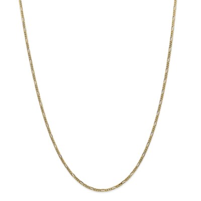 Pre-owned Superdealsforeverything Real 14kt Yellow Gold 1.8mm Flat Figaro Chain; 16 Inch; Lobster Clasp