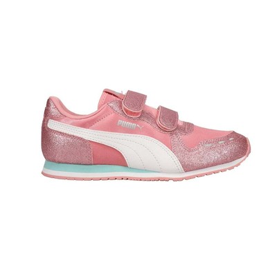 Puma Cabana Racer Glitz V Slip On Youth Girls Розовые кроссовки Повседневная обувь 370985