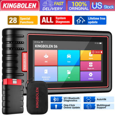 2024NEW KINGBOLEN S6 PRO OBD2 Scanner Car Diagnostic Tool Coding Full System