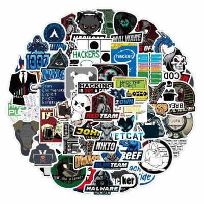 50 Pcs/Pack Hacker Sticker Kali Mr Robot Laptop Pentest Red Team Linux Computer