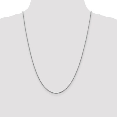Pre-owned Superdealsforeverything Real 14kt White Gold 1.6mm Sparkle Singapore Chain; 24 Inch; Lobster Clasp