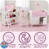 Badger Basket Triple Doll Bunk Bed with Ladder and Bedding for 20-Inch Dolls – Pink Gingham Design with Personalization Kit