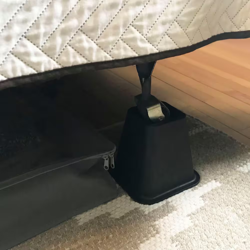 6 Inch Bed Risers 4-Pack Durable Heavy Duty Construction Ensures Black ...