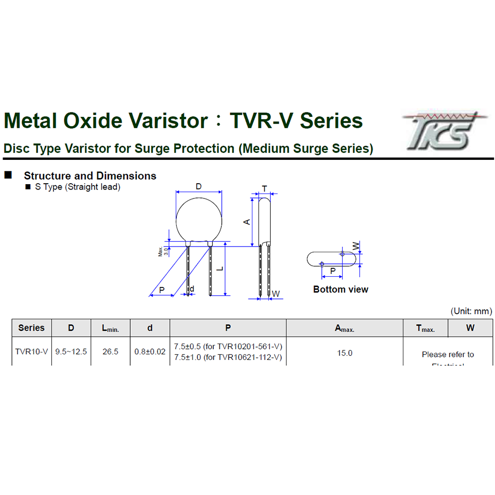 5Pcs TKS TVR10241 TVR10241V TVR10241-V Metal Oxide Varistor For Surge Protection