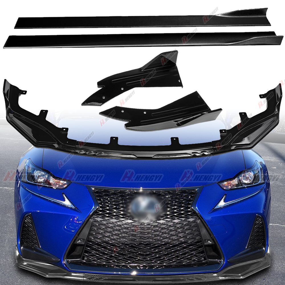 Gloss Black For Lexus IS F Sport 2017-2020 Front Rear Bumper Lip Side SKirts