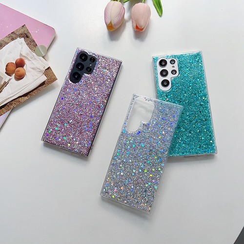 For Samsung S23 Ultra S22 S21 FE S10E S7 Shockproof Bling Glitter TPU Phone Case