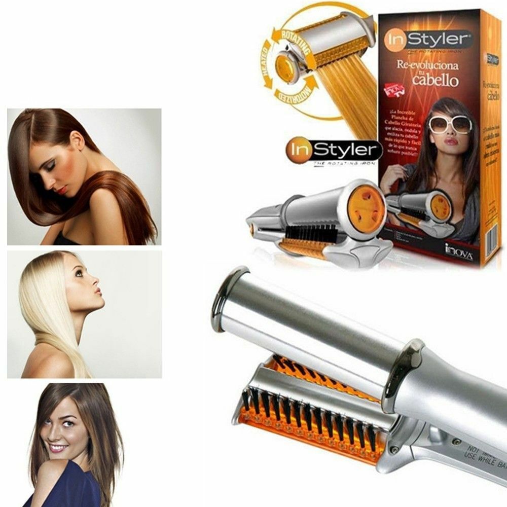 Spazzola Piastra Rotante Per Capelli Lisci Ricci Arriccia Stira In Ceramica