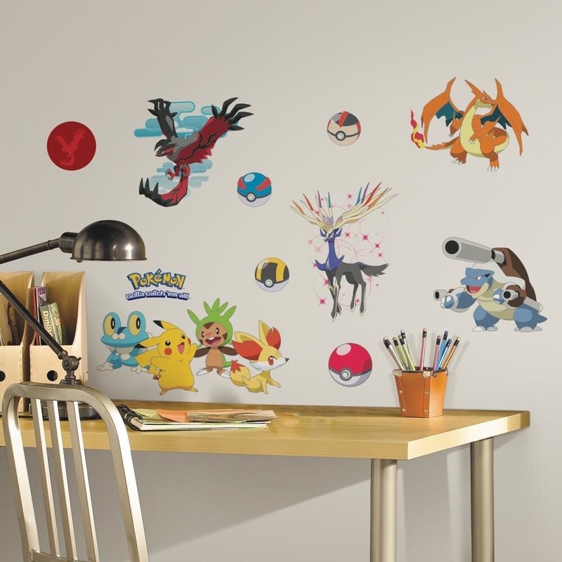 Pokemon Xy Wall Stickers Pikachu Pokeball Boys Room Decor Decals