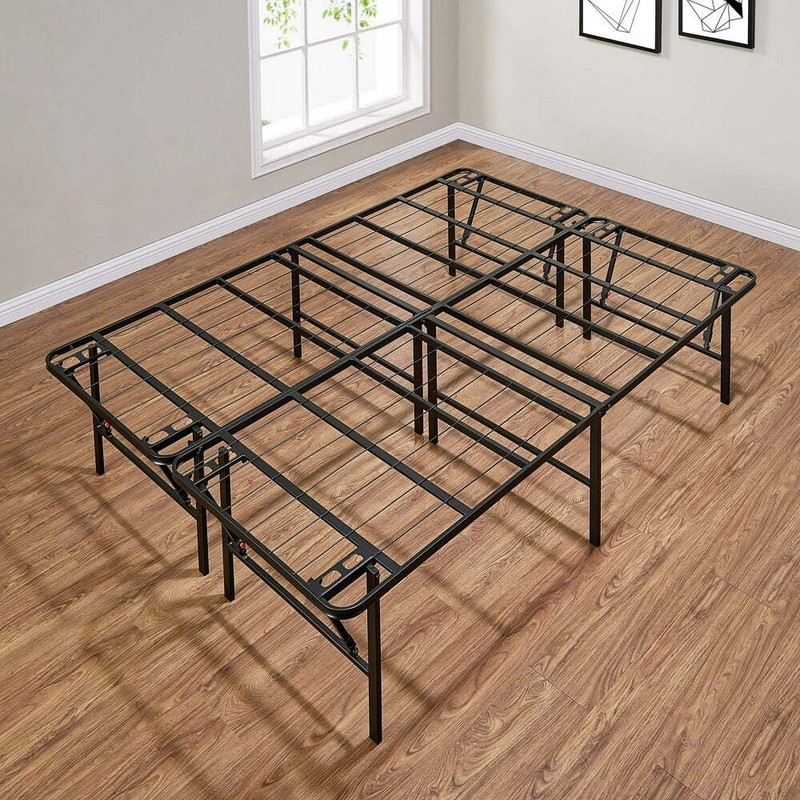 Mainstays 18 "High Profile Foldable Steel Full Platform Bed Frame, Black