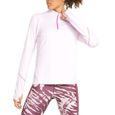 

Puma 5K Knit Long Sleeve Half Zip Pullover Womens Purple Casual Tops 52139017, Фиолетовый