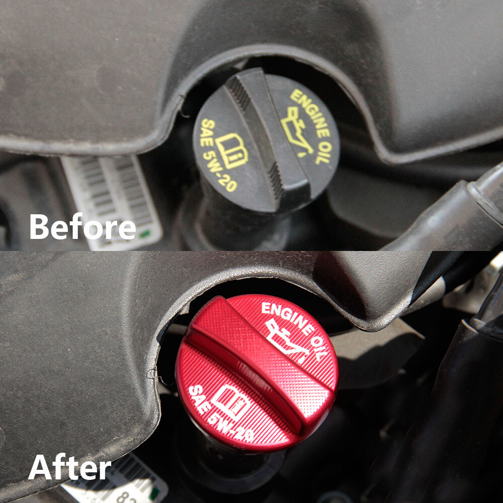 Red Exterior Aluminium Alloy Cnc Engine Oil Cap Cover Trim Fit for Dodge Charger