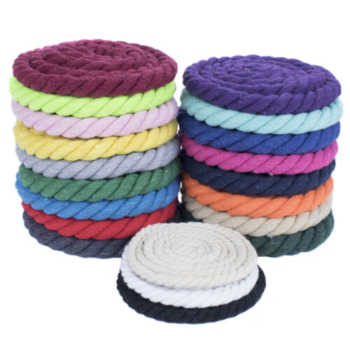 Premium Super Soft Colored Twisted Cotton Rope - 1/2" Diameter, Multiple Lengths