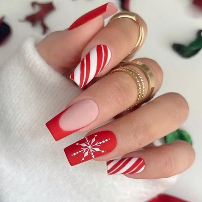 Nail Decor Christmas False Nail Nail Extension Long Ballet Press On Nails 24PCS
