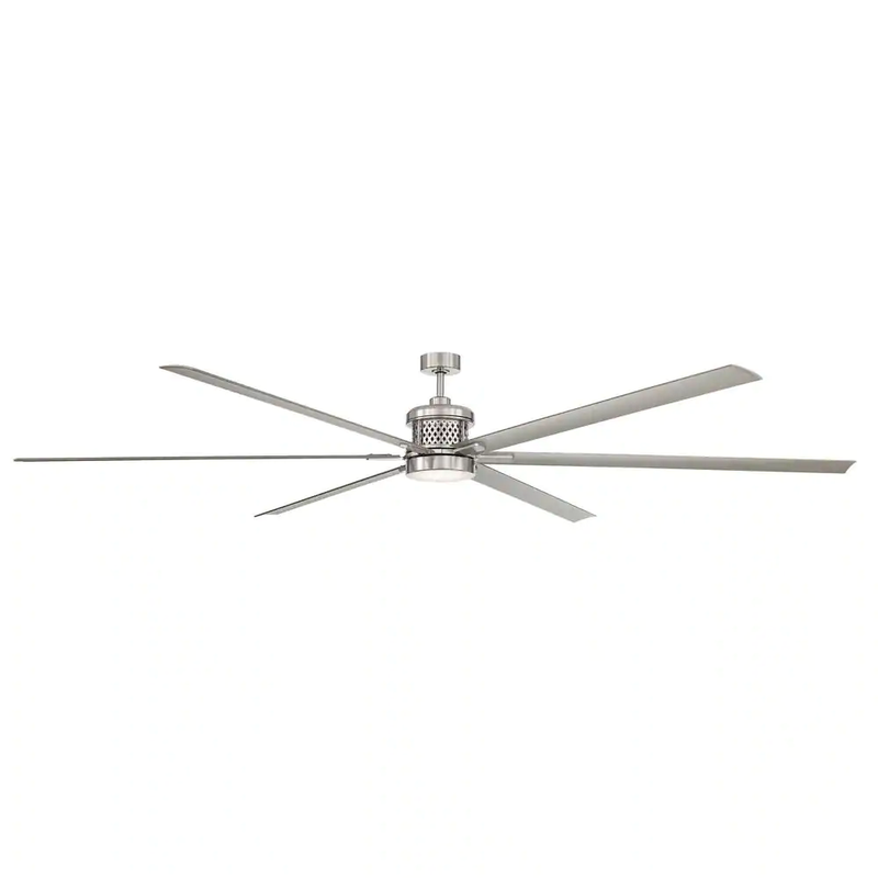 Royalty II 120 In. Integrated LED Indoor/Outdoor Brushed Nickel Ceiling Fan New