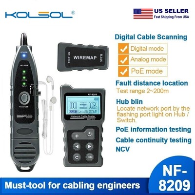 NF-8209 Cable Tracker Lan Display Measure Tester Measure Length Wiremap Tester