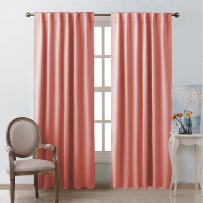Drapery Room Dimming Coral Salmon 52 X 84 Tinted Window Panels