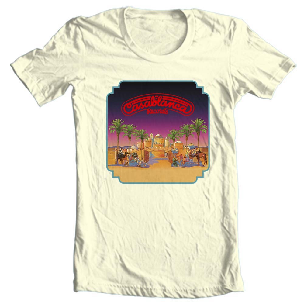 Casablanca Records T shirt retro design adult standard fit cotton graphic tee