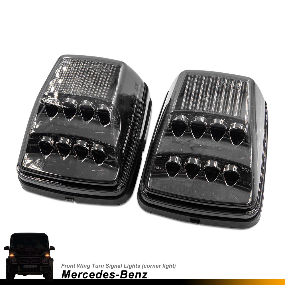 Smoke Lens Dynamic Amber LED Front Turn Signal Light for 90up Benz