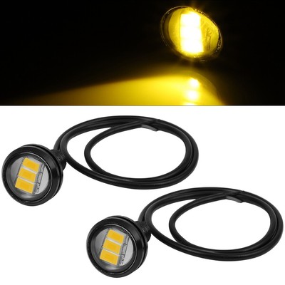2X 9W 6000K 18mm Amber Eagle Eye Grille Tail DRL Side Marker Lamp for Volvo