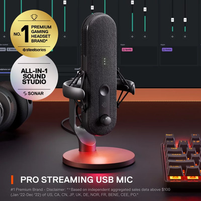 Alias - Pro Streaming Podcast USB Gaming LED Status Microphone for PC
