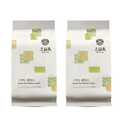 OSULLOC Green Tea Wafers Cube 100g x 2ea Korea Cookies