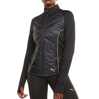 

Puma Elevated Padded Running Full Zip Jacket Womens Size  Casual Athletic Oute, Черный, Puma Elevated Padded Running Full Zip Jacket