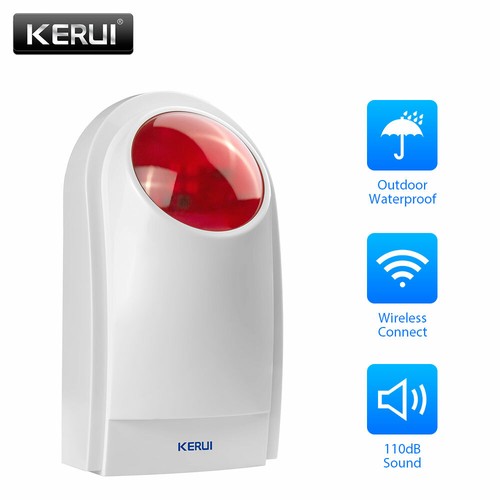 Wireless Outdoor Security Siren Strobe Flash Light Horn KERU