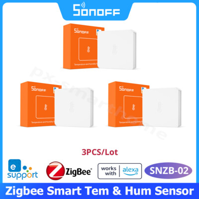 3PCS SONOFF SNZB-02 Zigbee Temperature Humidity Sensor Smart Home Remote Monitor