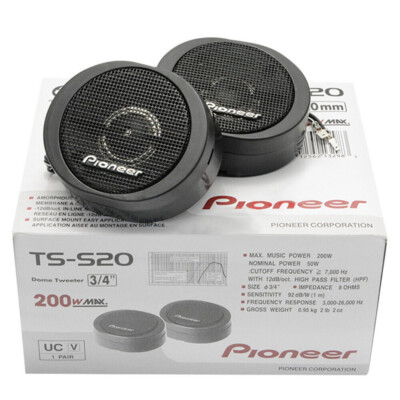 TS-S20 200W Pioneer High Power Car Loud 3/4'' Dome Tweeter Speaker Systems Black