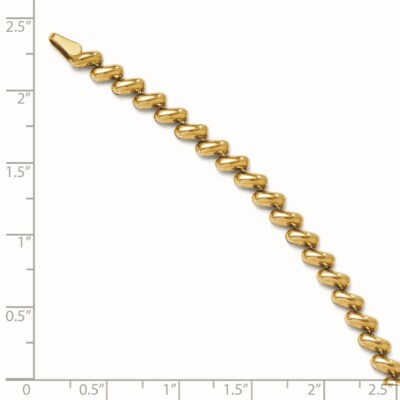 Pre-owned Superdealsforeverything Real 14kt Yellow Gold Polished Bracelet; 7 Inch; Lobster (fancy) Clasp