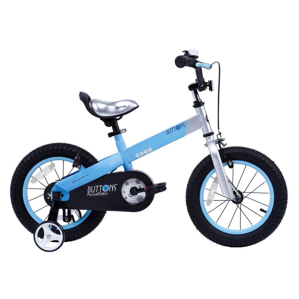 Matte Blue 1.2-mm Steel Frame Boy's Bikes and Girl's Bikes with Training Wheels