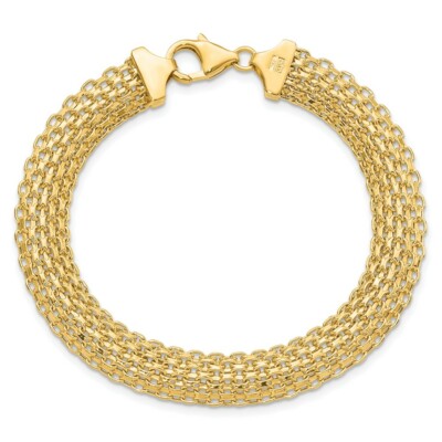 Pre-owned Superdealsforeverything Real 14kt Yellow Gold Polished Chain Bracelet; 7.5 Inch; Lobster (fancy) Clasp