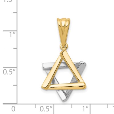 Pre-owned Superdealsforeverything Real 14kt Two-tone Star Of David Pendant