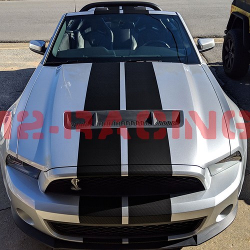 3D Matte Carbon Fiber Racing Stripes Vinyl Wrap Rally Sticker 10FT/20FT Long