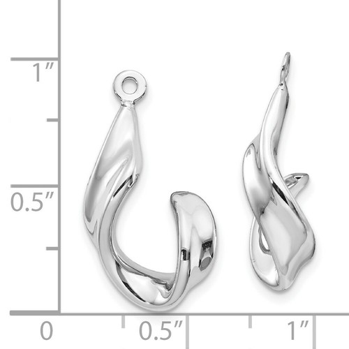 Pre-owned Goldia 14k White Gold Twisted J Earring Jackets