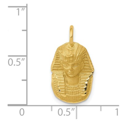 Pre-owned Superdealsforeverything Real 14kt Yellow Gold Satin Diamond Cut King Tut Charm