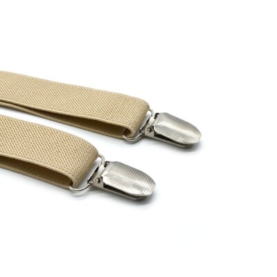 Clips Suspenders 4 Clips Elastic Adjustable Braces Mens Womens Unisex Clip-on