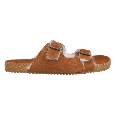 

Женские коричневые повседневные сандалии COCONUTS by Matisse с пряжкой Victory Shearling Slide, Коричневый, COCONUTS by Matisse Victory Buckle Shearling Slide