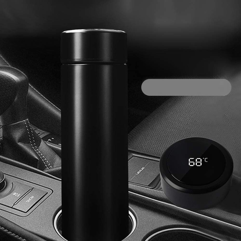 Water Bottle with LED Temperature Display,Double Walled Vacuum Insulated Water B